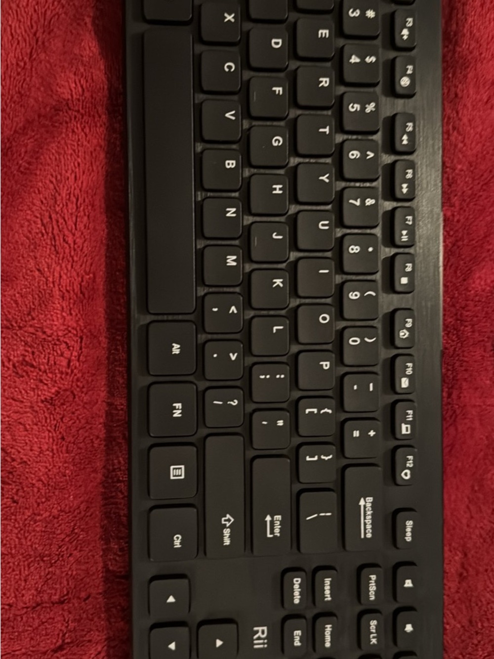 Black Wireless Keyboard - Compact Bluetooth USB Keyboard